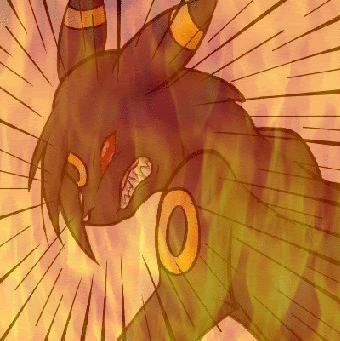 animated flames pok&eacute;mon red_eyes solo umbreon unknown_artist