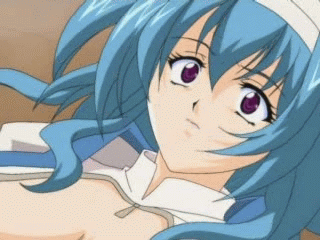 1boy 1girl animated animated_gif aoba_youko artist_request blue_hair blush cape daiakuji erect_penis erection gif lowres male_pubic_hair open_clothes penis penis_awe precum pubic_hair purple_eyes qvga source_request surprised uncensored