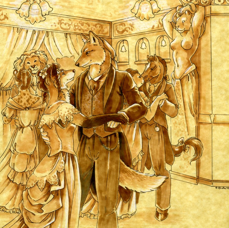 ballroom canine classy couple cruise dancing dress female formal fox group heather_bruton male sepia ship waltz