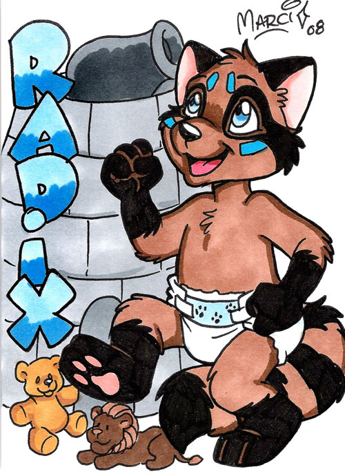 2008 badge diaper infantilism male marci_mcadam plushie raccoon radix solo video_games