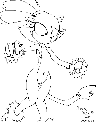 2006 anthro blaze_the_cat breasts female pussy solo sonic_dash tail