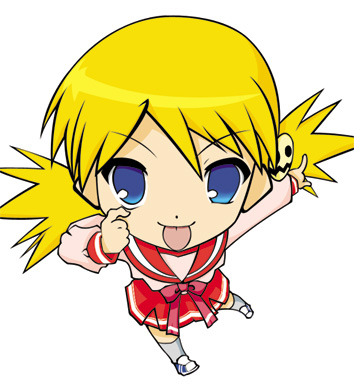 blonde_hair blue_eyes character_request chibi lowres sasamori_karin school_uniform spiked_twintails to_heart to_heart_2 twintails
