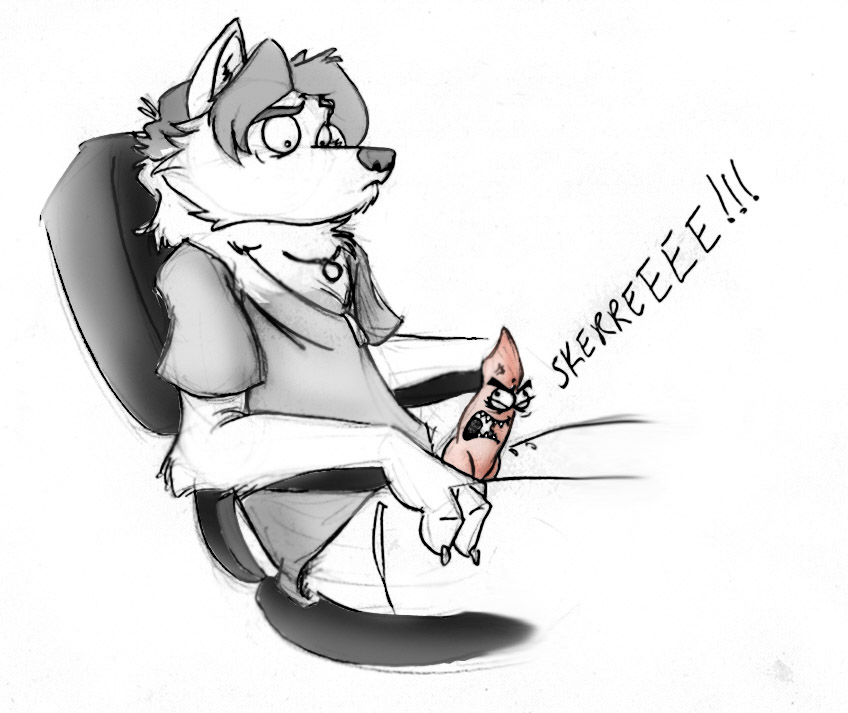 canine chair dragondrawer epic_expression erection humour knot male necklace o_o penis raging_hardon shriek sitting skerreeee snarl solo talking_penis what what_has_science_done wolf