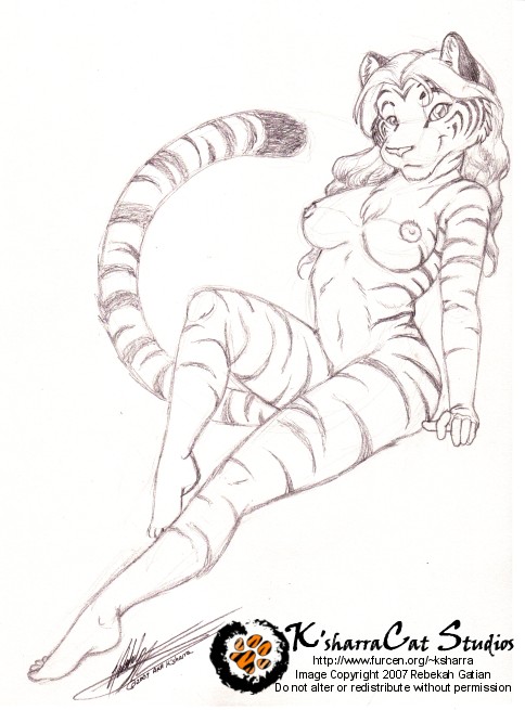 breasts feline female k'sharra ksharra nude solo tiger