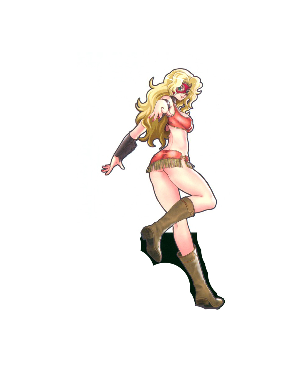 big_breasts blond_hair blonde_hair boots breasts highres large_breasts mask rachel_stanley shijou_saikyou_no_deshi_ken'ichi shijou_saikyou_no_deshi_kenichi side_boobs sideboob tassel tassels