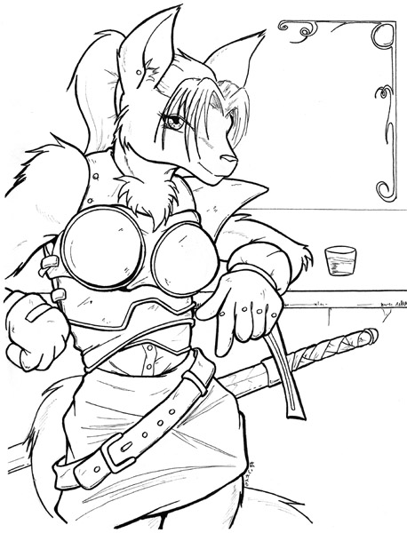 armor canine female fox hiroi_kairu nidaja_razelle solo sword warrior weapon