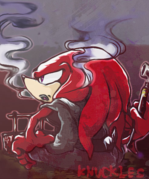 knuckles_the_echidna sega smoke sonic_(series) urahyu