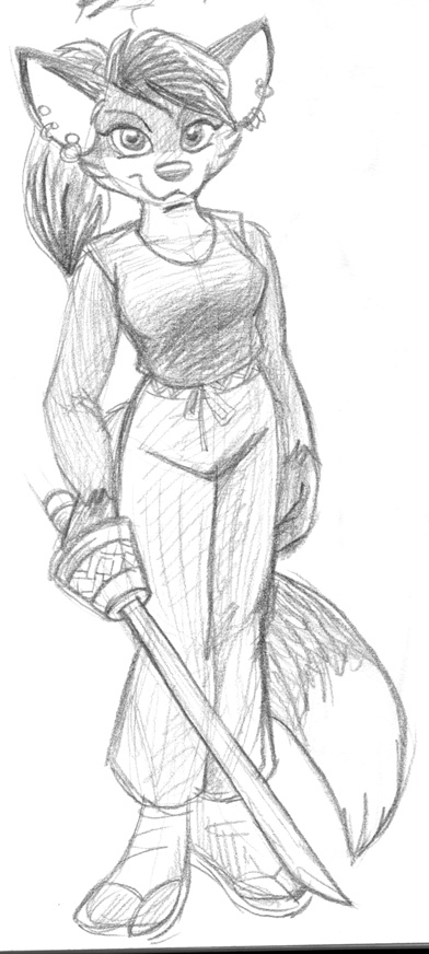 canine female fennec fox scotty_arsenault solo sword tales_of_the_fehnnik weapon