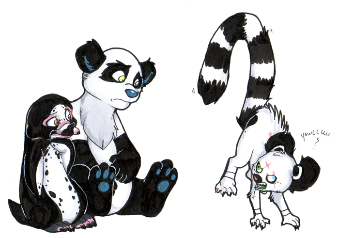 albino dox female heterochromia holly_massey insane lemur panda penguin retarded tail zeriara_(character)