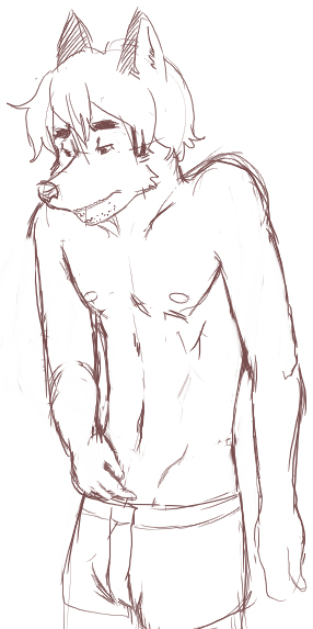 canine male solo underwear wolf wolfyama