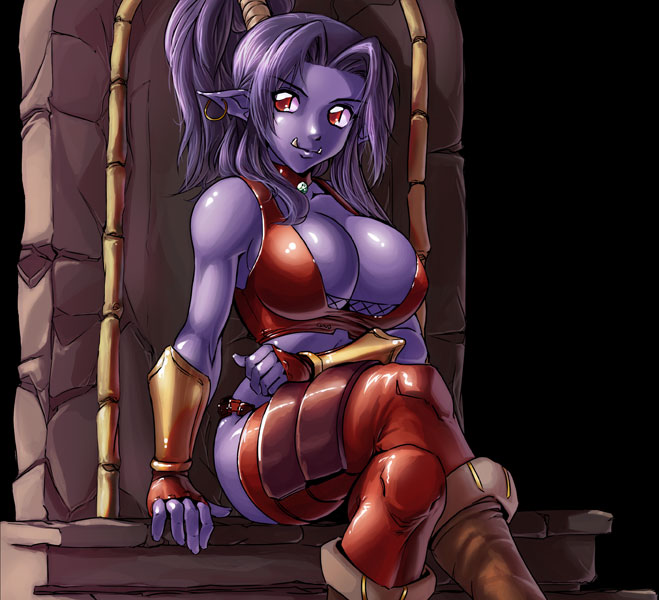 armor breasts fang female halfbreed piercing solo unconvincing_armour warcraft world_of_warcraft