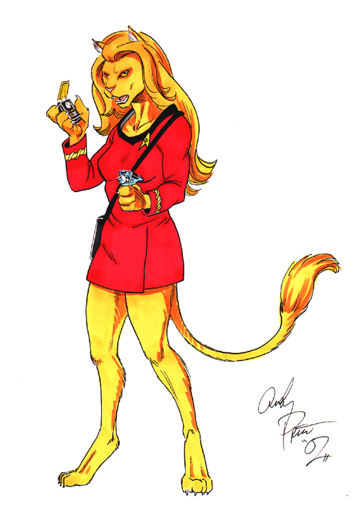 alien andy_price caitian cat clothed communicator dress feline female m'ress solo star_trek