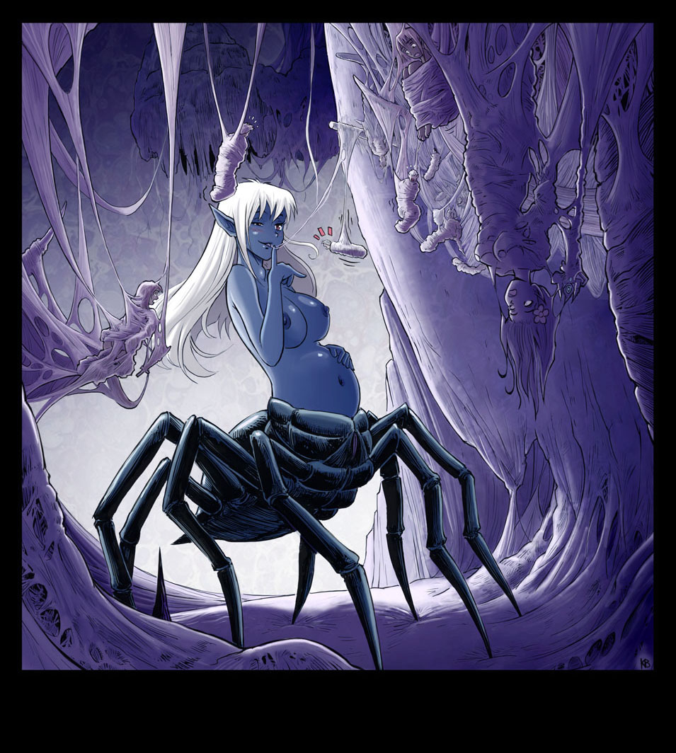 drider female helpless karbo lloth spider taur vore web