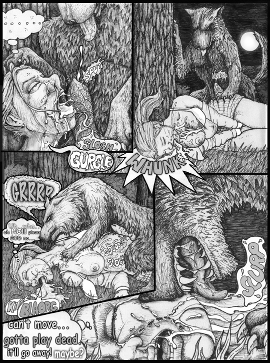 animal canine comic cum cum_in_mouth cum_inflation cum_inside excessive_cum fear female feral force forced forest greyscale halfling hobbit human human_on_feral inflation interspecies loki loki_(artist) male mammal monochrome oral pain penis rape tree violence vomit wood zoo