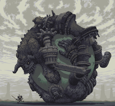 awesome funny katamari_damacy lol parody pixel_art shadow_of_the_colossus video_games what