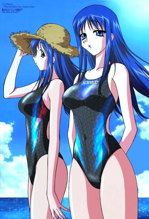 blue_hair kurusugawa_ayaka kurusugawa_serika swimsuit tagme to_heart