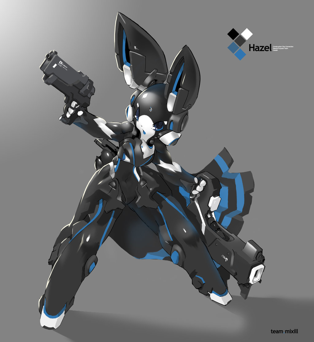 android by-nc creative_commons cute extvia gun lagomorph male rabbit solo totemv weapon