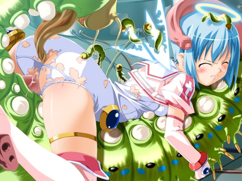 double_penetration halo insects jibril makai_tenshi_jibril manabe_rika worms ひるみ 妖精 異種姦 芋虫