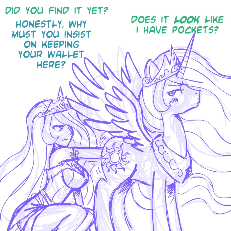 anal_fisting bestiality blush body_cavity_search butt cavity_search crown cutie_mark dialog english_text equine female feral fishing fisting friendship_is_magic hair horn horns horse human humanized interspecies long_hair mammal megasweet monochrome my_little_pony plain_background pockets pony princess princess_celestia_(mlp) princess_luna_(mlp) purple_and_white royalty square_crossover text tiara white_background winged_unicorn wings