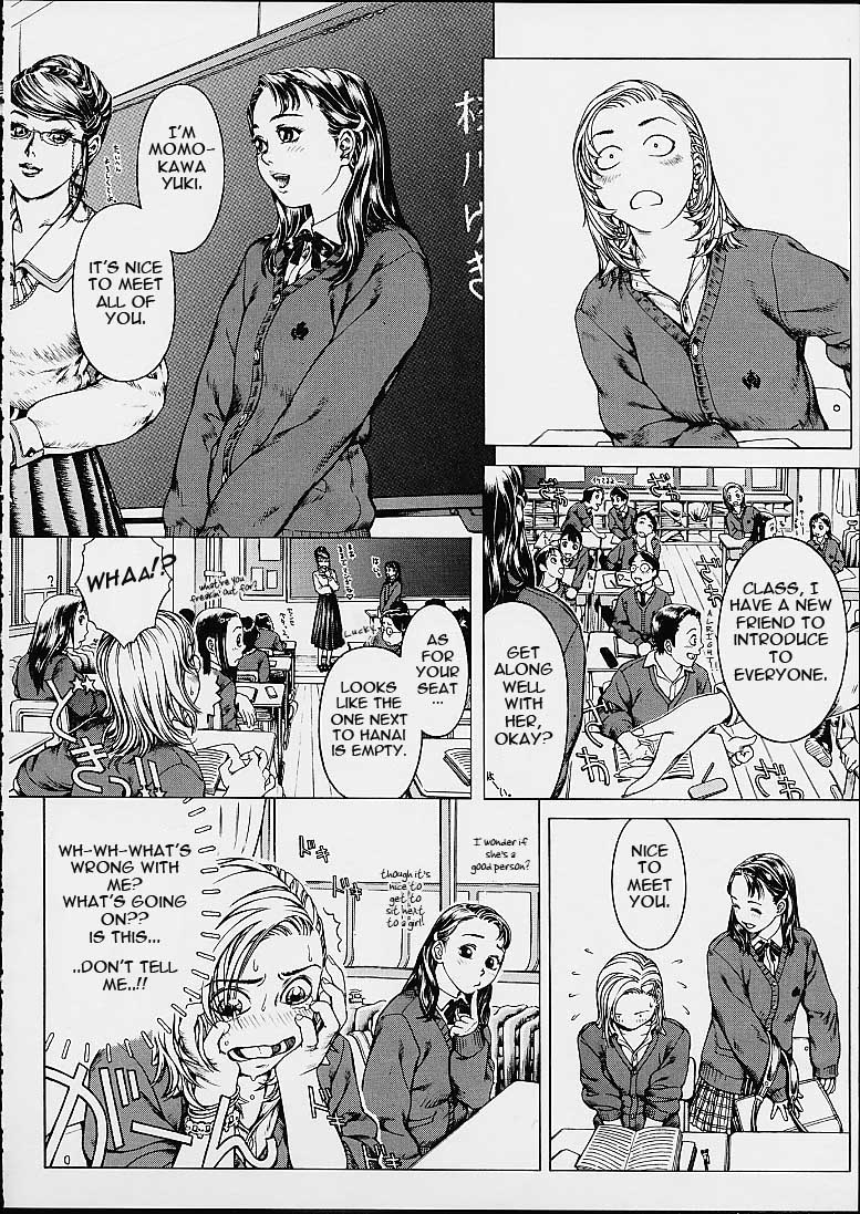 6+girls comic girls_next_door_2nd greyscale hard_translated mihoto_kouji monochrome multiple_boys multiple_girls school_uniform translated yuri