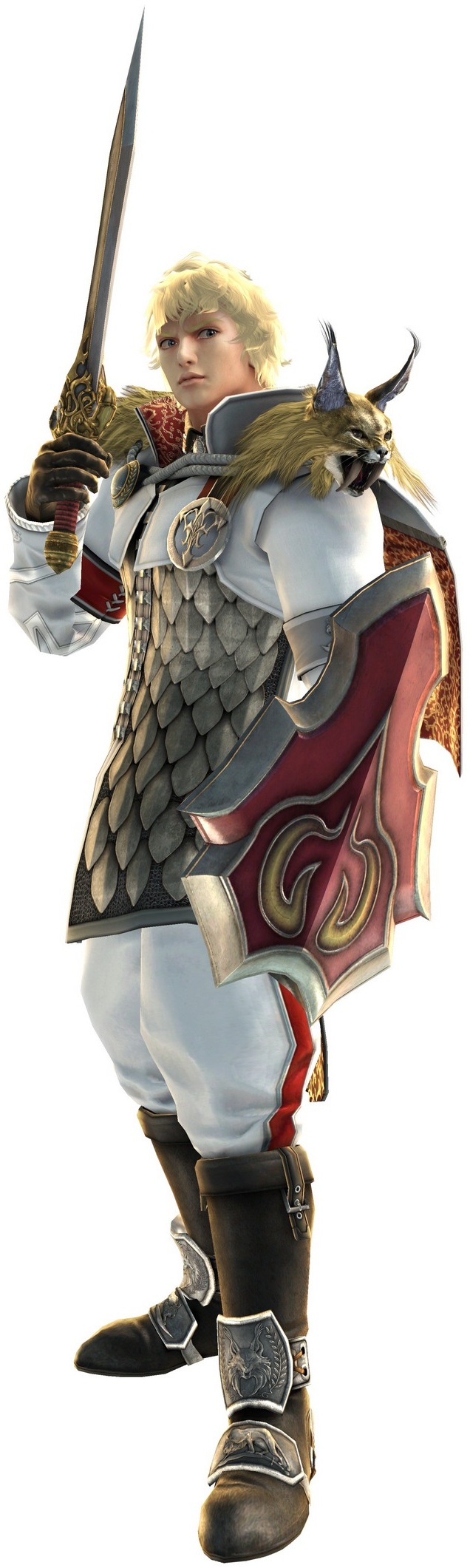 artist_request blonde_hair highres male_focus patroklos_alexander shield solo soulcalibur soulcalibur_v sword weapon white_background