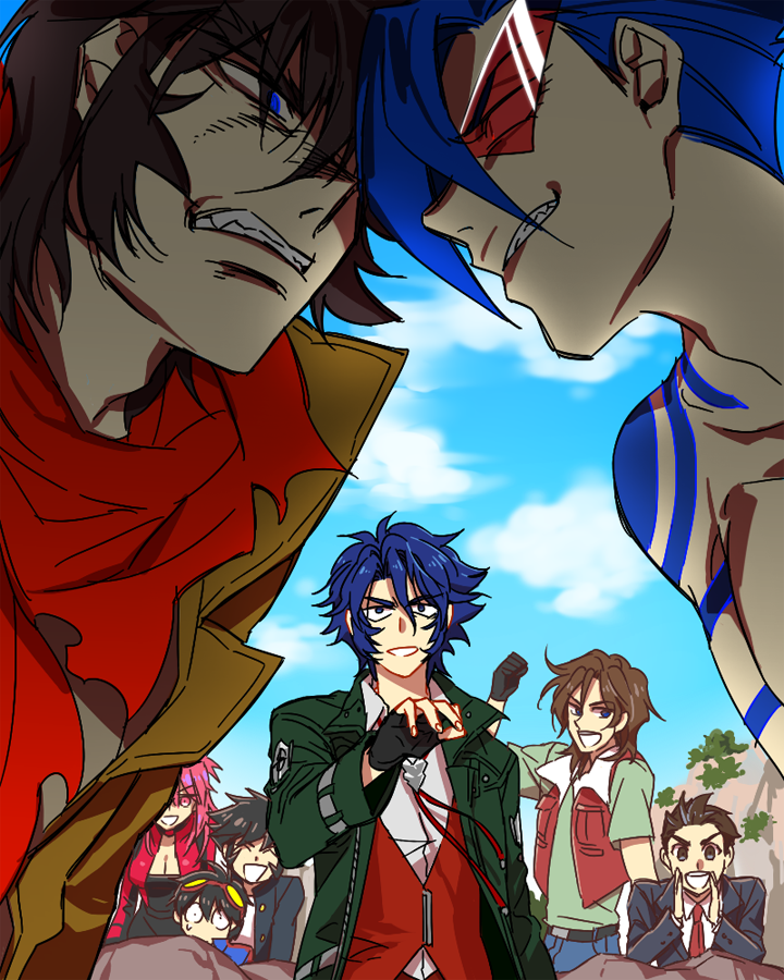 6+boys akagi_shunsuke angry crow_broust dai-guard gundam gundam_00 hidaka_aoi image_sample juusou_kikou_dancouga_nova kabuto_kouji kamina kamina_shades lockon_stratos mansu md5_mismatch multiple_boys nagare_ryoma pixiv_sample shin_getter_robo shin_mazinger_shougeki!_z-hen simon super_robot_wars super_robot_wars_z2 tengen_toppa_gurren_lagann