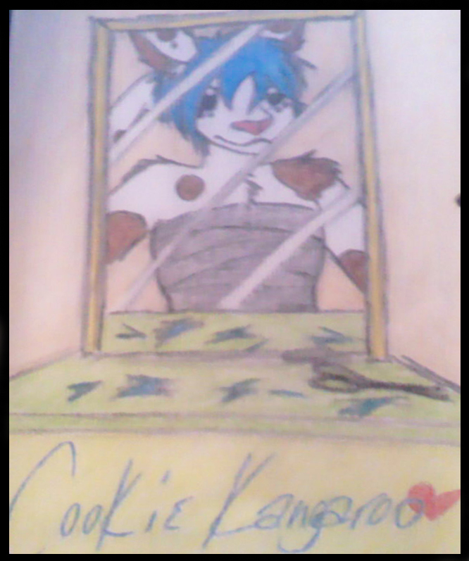 &hearts; binding cookiekangaroo cookiekangaroo_(character) female ftm intersex kangaroo kristorz marsupial mirror solo transgender