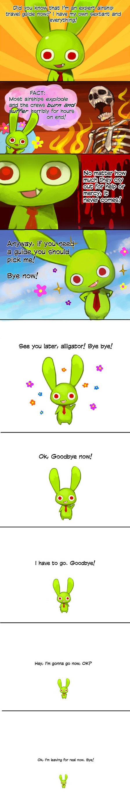 bye comic death diedrich english_text fire gaia_online gaiaonline goodbye lagomorph mammal rabbit skeleton text unknown_artist