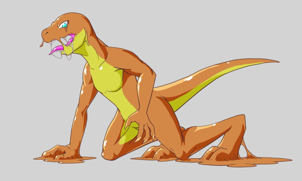 goo human kaju lizard male mammal nude reptile scalie slime solo symbiote transformation