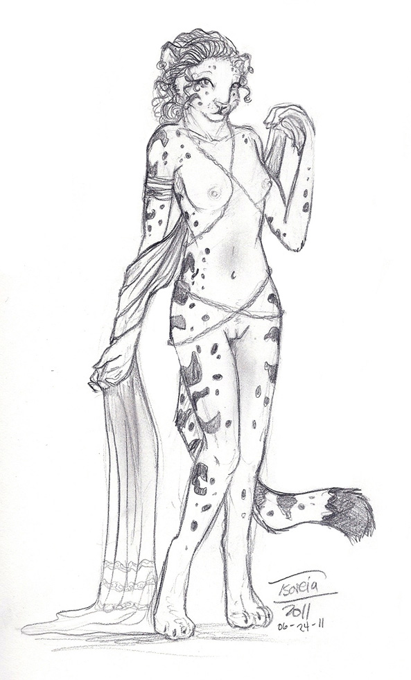 breasts chain clouded_leopard feline female mammal monochrome nude pussy slave solo tsareia
