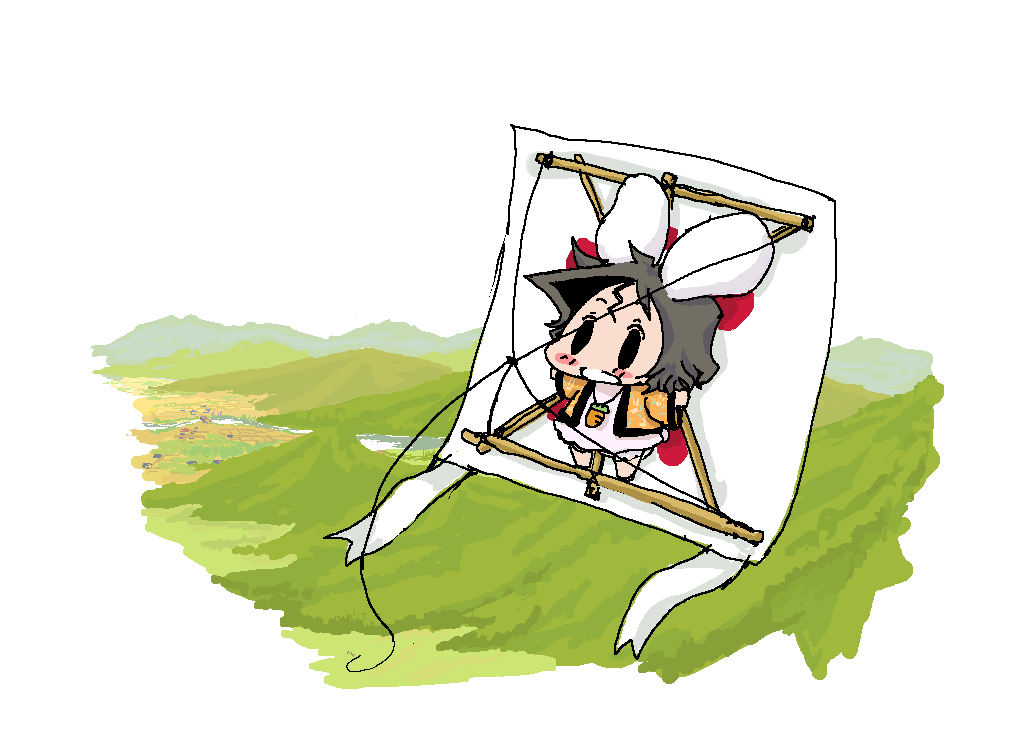 baku_taso chibi inaba_tewi kite short_hair solo touhou