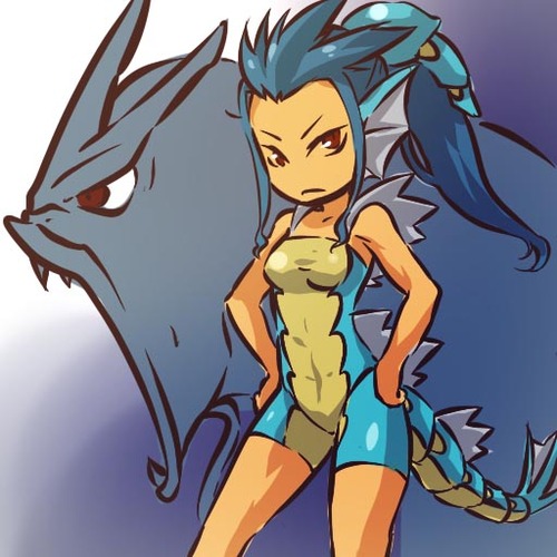 dragon dragon_girl gyarados hitec lowres moemon nintendo personification pokemon