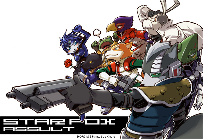 angry arm_around_waist arm_up armor arms_up artist_name beak belt bird blue_eyes blue_hair blue_skin blush bodysuit border breasts buck_teeth bunny chameleon circlet clenched_hand copyright_name dated english everyone facial_hair falco_lombardi falcon finger_on_trigger flower forehead_jewel fox fox_mccloud frog from_side gangsta_hold gem glasses gloves green_skin grey_skin gun hand_on_own_head handgun hat holding holding_gun holding_weapon homa_kura hug jacket krystal leon_powalski looking_at_another looking_down looking_to_the_side looking_up medium_breasts mohawk multicolored multicolored_skin mustache no_humans orange_eyes orange_skin outstretched_arm panther panther_caroso peppy_hare pilot_suit pince-nez red_skirt rose scouter short_hair shoulder_pads simple_background skirt slippy_toad smile snout spikes star_fox star_fox_assault sweatdrop two-tone_skin uniform v-shaped_eyebrows vest weapon white_background white_skin wolf wolf_o'donnell yellow_sclera