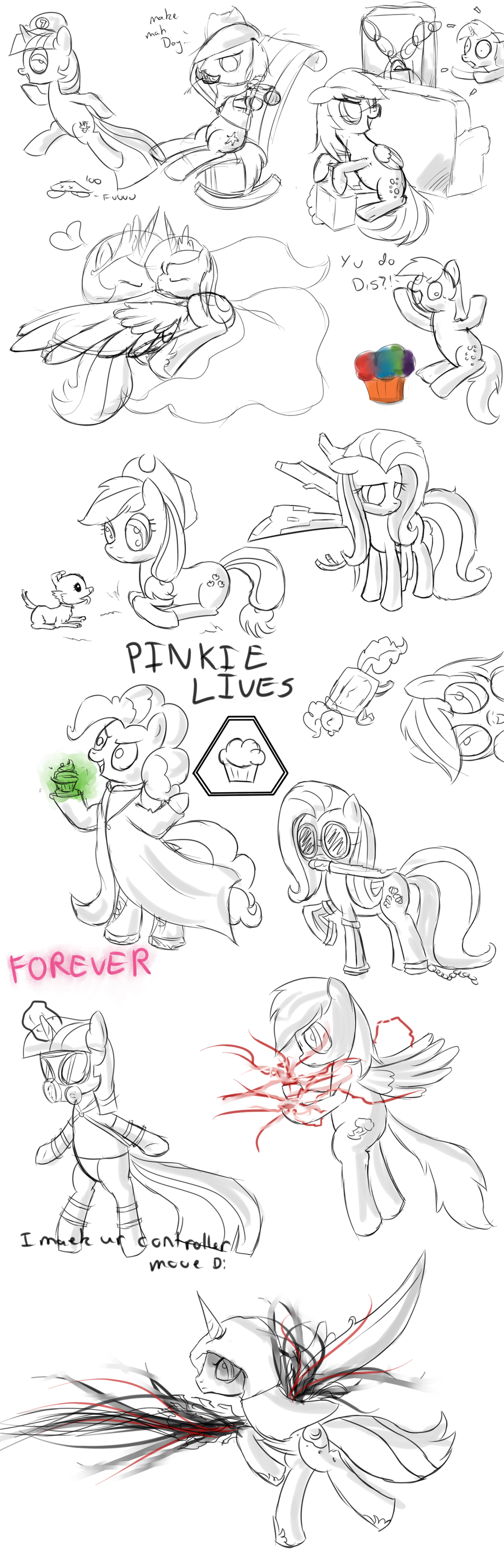 black_and_white crossover cupcake derpy_hooves_(mlp) dirty_harry english_text equine female feral fluttershy_(mlp) food friendship_is_magic goomba hasbro horn horse konami lesbian luigi lyra_(mlp) lyra_heartstrings_(mlp) mammal mario_bros metal_gear_solid monochrome muffin my_little_pony nintendo nyan_cat pegasus pinkie_pie_(mlp) plain_background pony princess princess_celestia_(mlp) princess_luna_(mlp) prototype psycho_mantis rainbow_dash_(mlp) royalty sheriff_silverstar_(mlp) speccysy text twilight_sparkle_(mlp) unicorn video_games white_background winged_unicorn wings winona_(mlp)