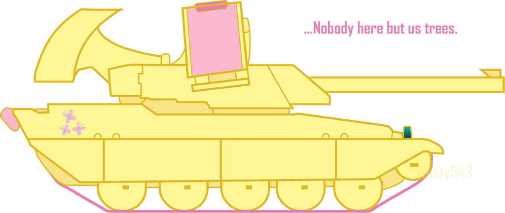 command_and_conquer english_text equine female fluttershy_(mlp) friendship_is_magic hasbro horse mammal mirage_tank my_little_pony plain_background red_alert solo tank text transparent_background tree westy543 wood