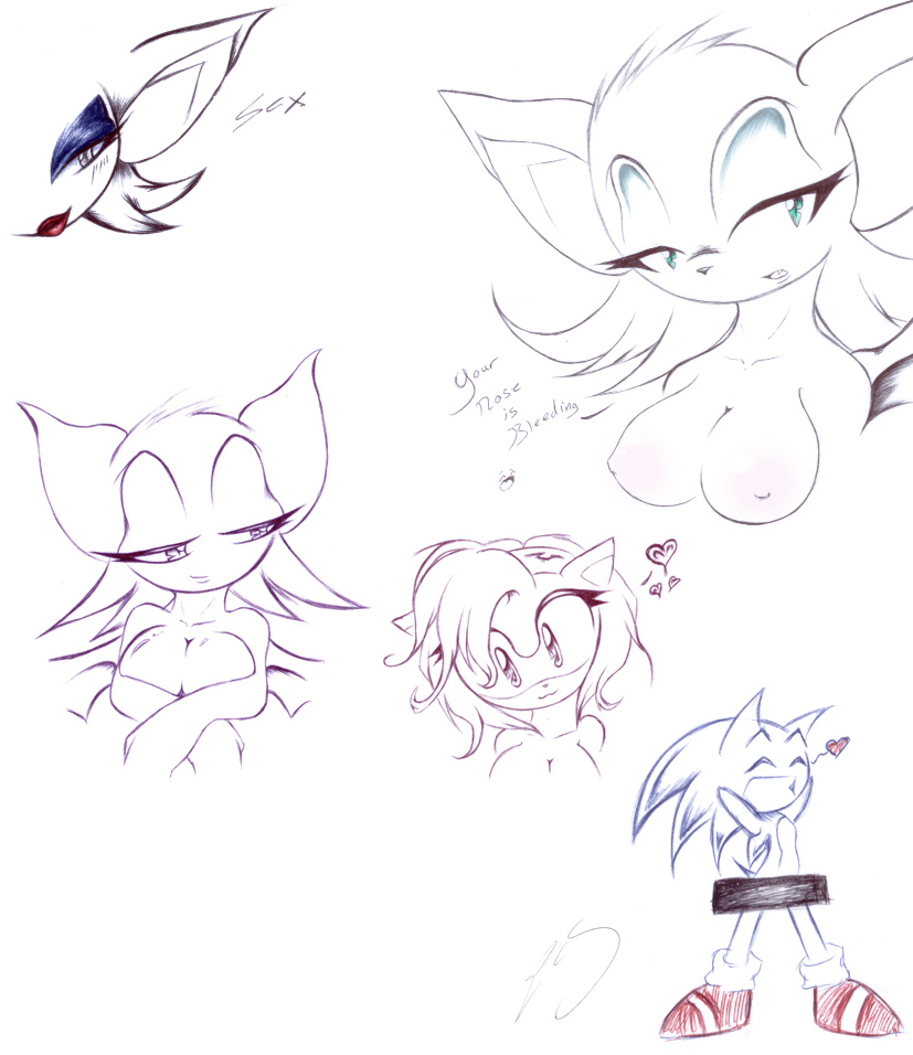 &hearts; &lt;3 ^.^ ^_^ amy_rose bat breasts censor_bar crossed_arms cyan_eyes eyes_closed eyeshadow female hedgehog lipstic lipstick looking_at_viewer makeup male mammal monochrome nipples opencanvas plain_background rouge_the_bat sega smile sonic_(series) sonic_the_hedgehog unknown_artist white_background
