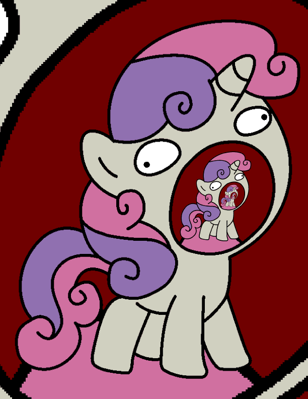 cub cutie_mark_crusaders_(mlp) derelle equine female feral friendship_is_magic gif hair hasbro horn horse i_can_see_forever illusion long_hair loop mammal meme multi-colored_hair my_little_pony pink_hair pony purple_hair recursion short_hair solo sweetie_belle_(mlp) sweetie_belle_derelle tail two_tone_hair unicorn unknown_artist vore_itself warm_colors white_body young