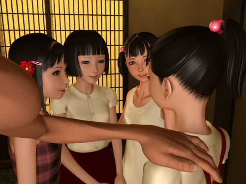 3d black_hair child flat_chest lowres mago_(zenpen) multiple_girls yoshino_momiji yosino young