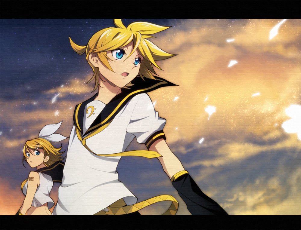 1boy 1girl boy female girl hakkakka kagamine_len kagamine_rin male vocaloid