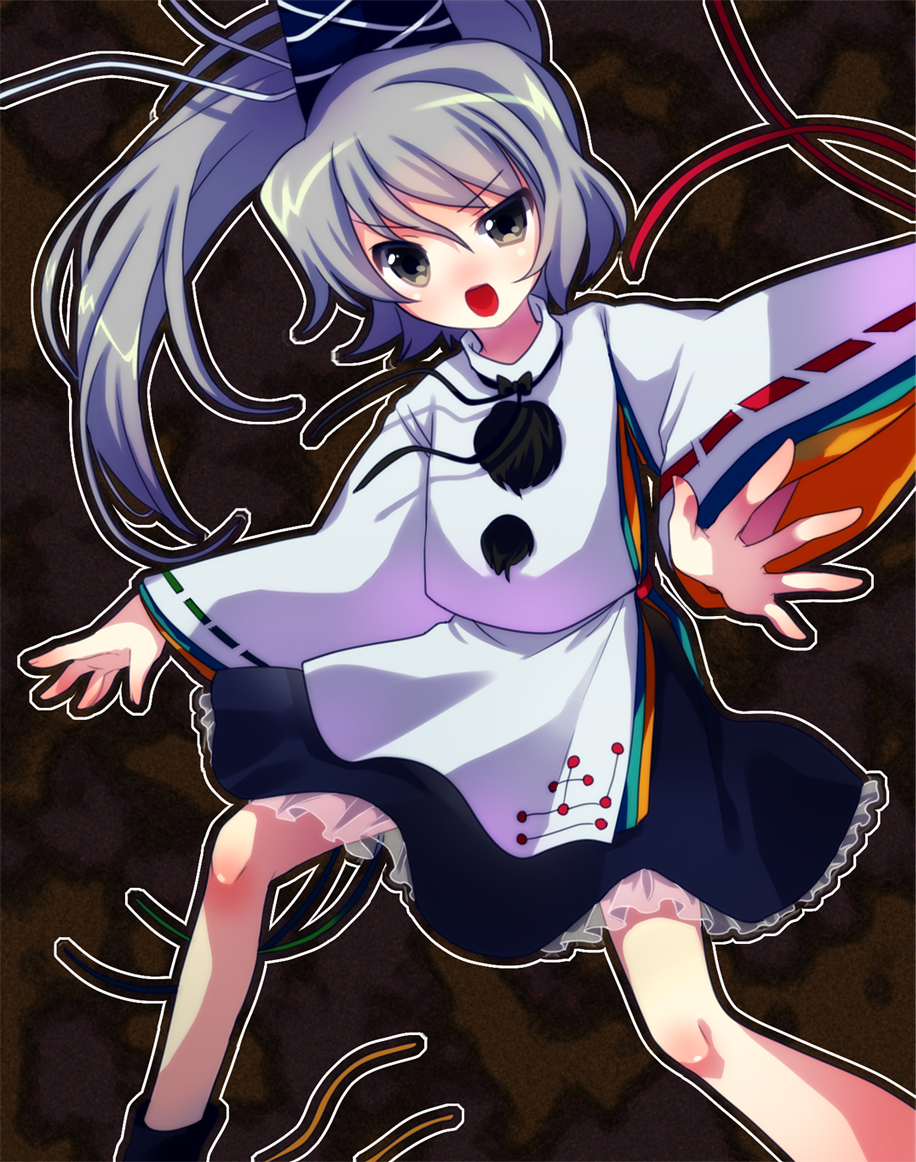 amo hat japanese_clothes long_hair mononobe_no_futo ponytail solo tate_eboshi touhou