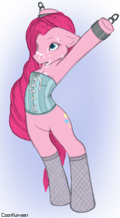 bottomless coonkun cum cutie_mark edit equine female feral friendship_is_magic fur hair horse mammal my_little_pony pink_fur pink_hair pinkie_pie_(mlp) pony pussy solo