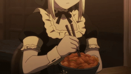 animated animated_gif aura carnival_phantasm eating fate/stay_night fate_(series) lowres maid maid_outfit nekoarc nekoarc_chaos original_clip saber saber_alter subtitled