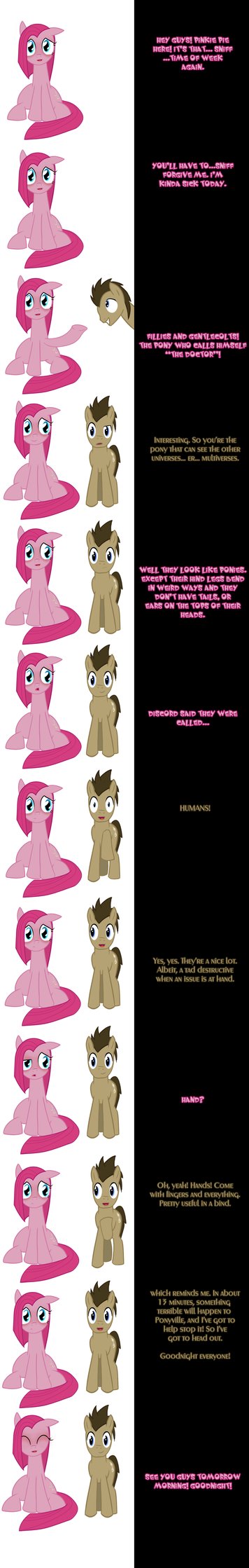 brown_hair comic dialog dialogue doctor_whoof_(mlp) doctor_whooves_(mlp) english_text equine female feral friendship_is_magic hair horse male mammal my_little_pony pink_hair pinkamena_(mlp) pinkie_pie_(mlp) pony tail text undead_niklos