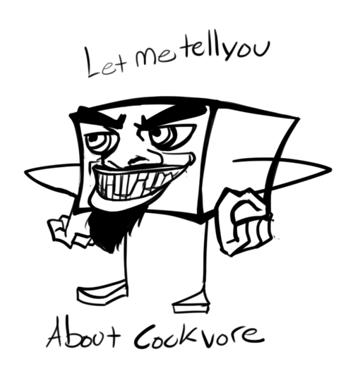 absorption_vore cock_vore crooked_teeth eyebrows facial_hair goatee monochrome text vorarephilia