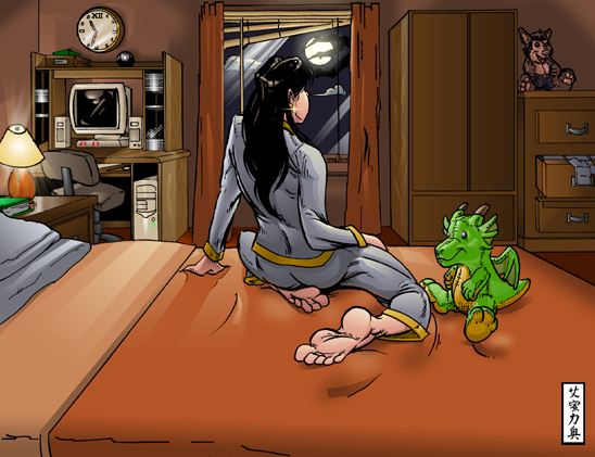 bedroom dragon full_moon moon night pajamas plushie pyjamas solidasp transformation