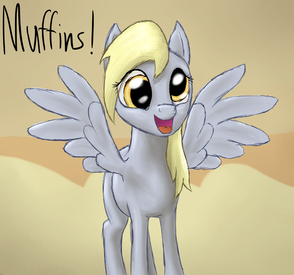 arrkhal blonde_hair derpy_hooves_(mlp) english_text equine female feral friendship_is_magic hair horse mammal muffins my_little_pony pegasus pony solo text wing_boner wingboner wings