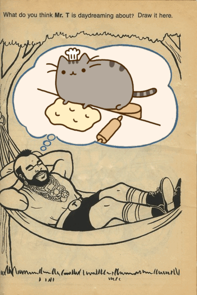 animated beard cat chef_hat clothing cute dough dream english_text facial_hair feline food fur grey_fur hammock hands_behind_head hat human kneading laced_boots male mammal mohawk monochrome mr_t outside overweight pusheen rolling_pin sepia shirt sleeping striped_socks stripes suggestive tank_top text the_truth thought_bubble tree unknown_artist whiskers wood