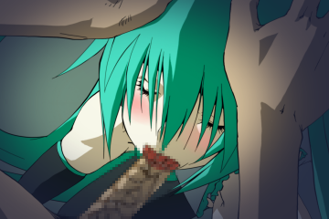 :&gt;= animated animated_png aqua_hair bare_shoulders blush censored closed_eyes deepthroat detached_sleeves fellatio hands_on_another's_head hatsune_miku head_grab hetero irrumatio long_hair lowres md5_mismatch open_mouth oral penis sitting tekuteku_(yuuhodou) twintails veins veiny_penis very_long_hair vocaloid