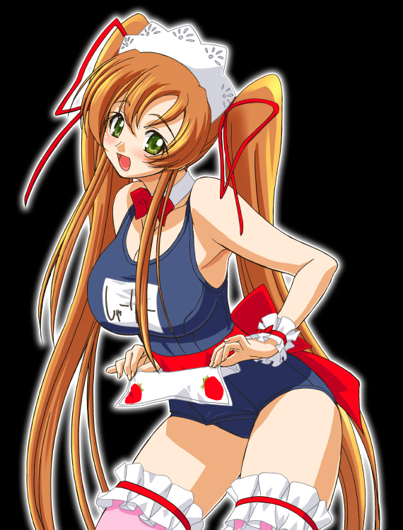 code_geass gambler_club green_eyes long_hair name_tag one-piece_swimsuit school_swimsuit shirley_fenette solo swimsuit thighhighs twintails