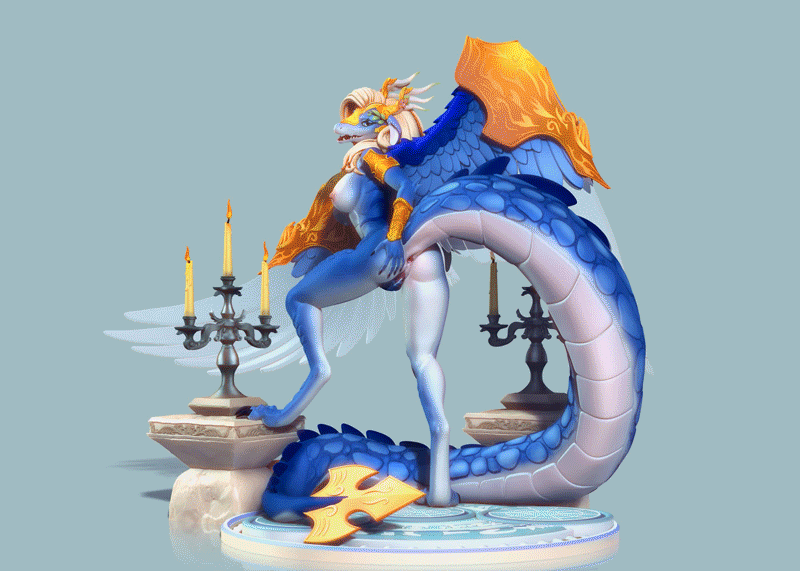 3d_(artwork) animated anthro anus blonde_hair blue_body blue_feathers blue_scales breasts candle digital_media_(artwork) dragon duel_monster feathered_wings feathers female fingering fire genitals hair hand_on_butt horn long_hair mostly_nude pussy raised_leg saffira_queen_of_dragons scales smile solo spread_pussy spreading taigongwong turntable_(animation) vaginal vaginal_fingering wings yu-gi-oh!